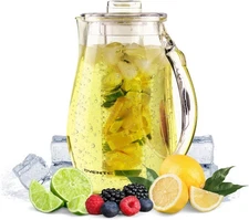 Fruit Infusion Water Pitcher 2.5L/85Oz with Removable Lid and Infuser Rod, Bp...