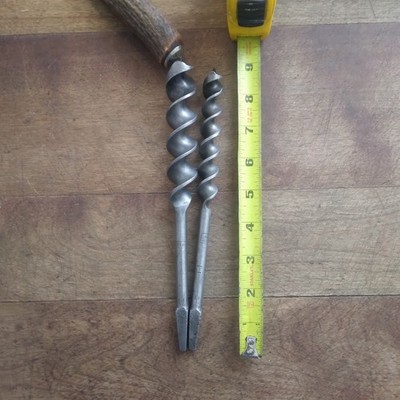 2 Vintage Snell s Jennings Auger Bits W.U.T. Co. Marked (Likely Western Union)