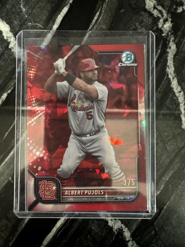 2022 Bowman Chrome Sapphire - Albert Pujols - Red #/5 - Farewell Season