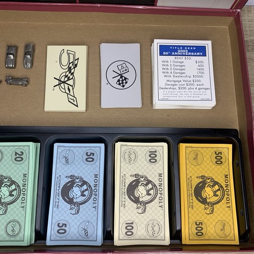 Rare Corvette 50th Anniversary Collectors Edition Monopoly Board Game - 2002 - Picture 14 of 17