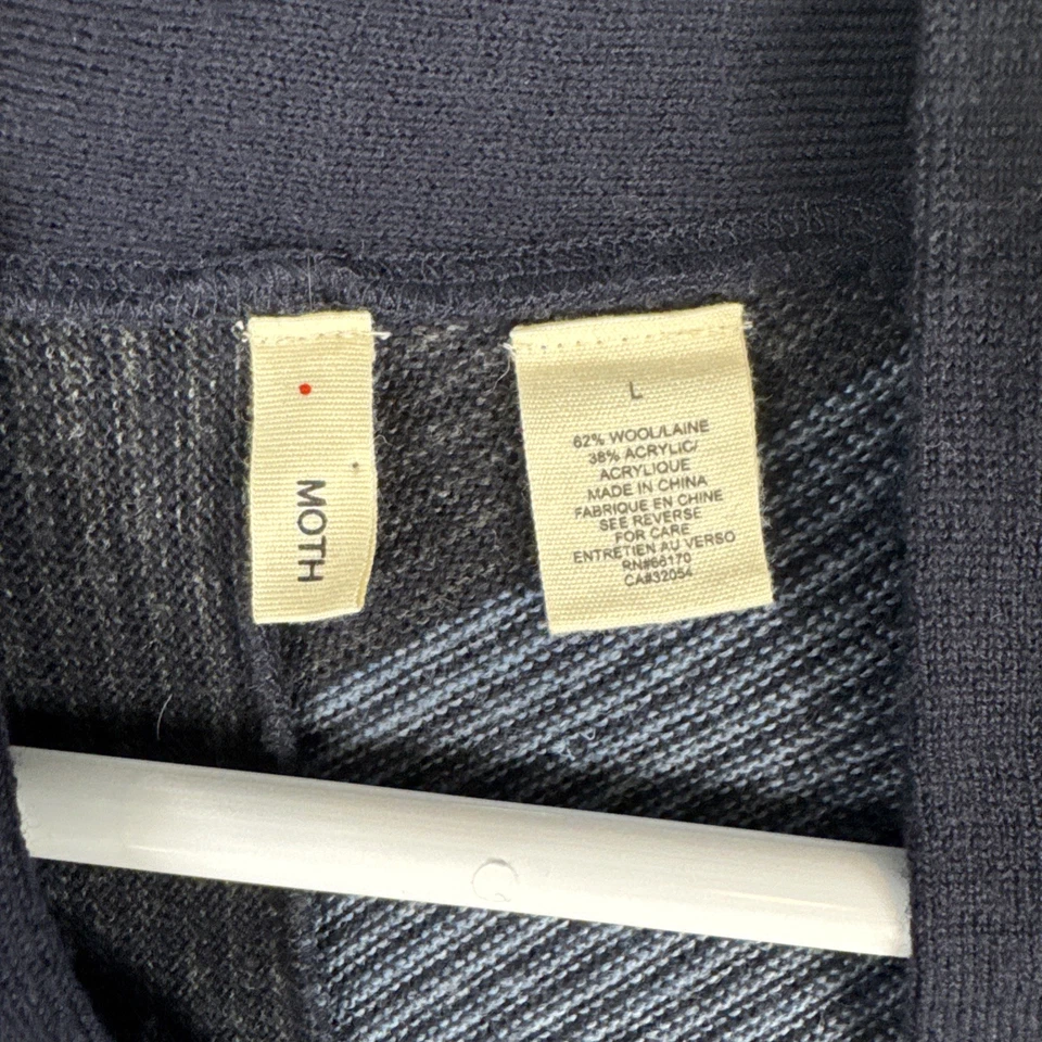 Cárdigan abierto asimétrico mezcla de lana Moth Anthropologie suéter para mujer grande azul Foto 3 de 4