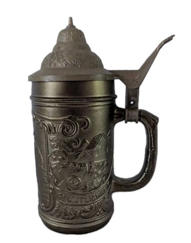 Beer Stein Ein Prosit Der Gemütlichkeit Molded Glass Octoberfest Germany