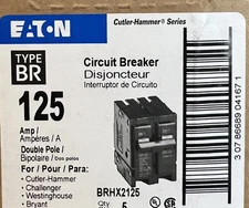 Eaton BRHX2125 Type BR Circuit Breaker 125A/2 Pole