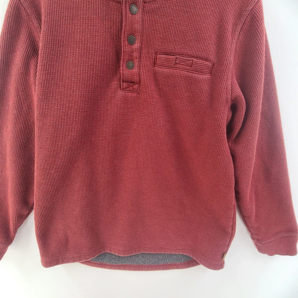 L.L. Bean Para Hombre Katahdin Iron Works® Bonded Waffle Vellón Henley Talla M Exterior Foto 2 de 4