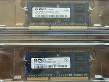 Elpida 4GB total (2x2GB) SO-DIMM DDR3 1333 (PC3 10600) Memory (EBJ21UE8BDS0DJF)