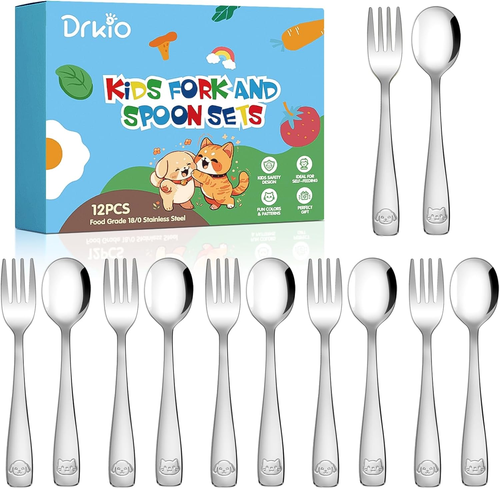 Stainless Steel Toddler Utensils Set - 12 Pieces Kids Silverware Set Children Sa - Picture 11 of 12