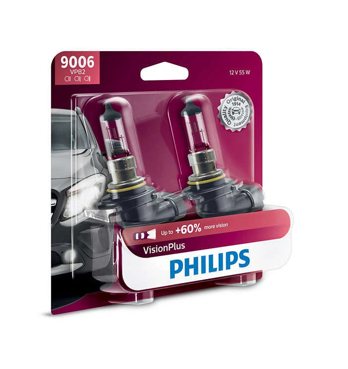 4x Philips 9005+9006 VisionPlus Actualización 60% Super Más Brillante Bombilla 55W 65W Foto 3 de 4