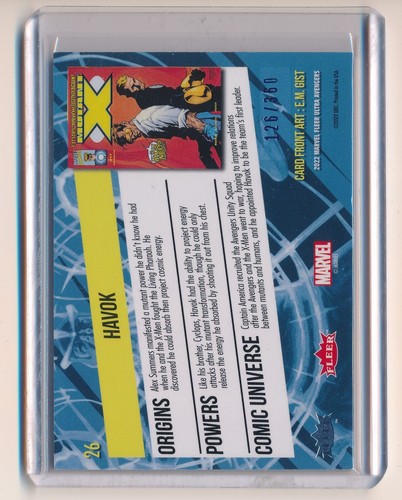 2022 FLEER ULTRA AVENGERS BLUE FOIL #26 HAVOK 126/360 - Picture 2 of 2