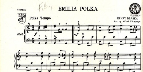 Emilia Polka Alfred d'Auberge AAA Notation 1955 Accordion Sheet Music - Picture 2 of 2
