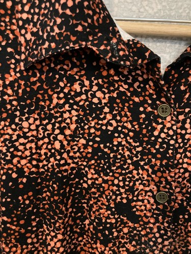 Kim Rogers Shirt Womens Large Black Maroon Speckled Ultra Stretch Button Up - Picture 2 of 12