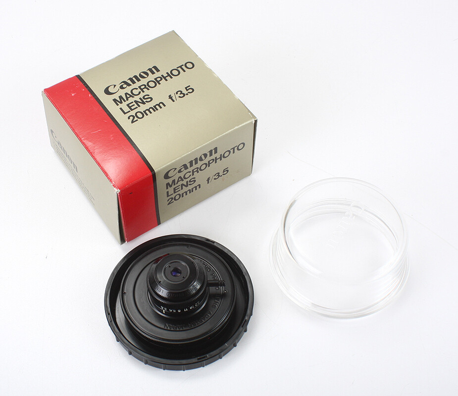 Canon - ＣＡＮＯＮ　ＭＡＣＲＯ　ＰＨＯＴＯ　ＬＥＮＳ　２０ｍｍ　Ｆ３．５ Canon 20mm f3.5 Macrophoto Lens | Blue Moon Camera