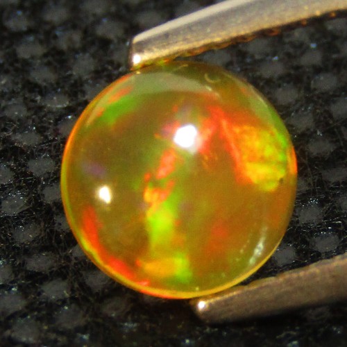 0,94 ct colore naturale gioco opale arancione etiope rotondo cabochon gemma sciolta REF VOD - Foto 3 di 4