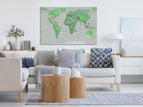 classic world map countries capitals canvas print art wall framed or print only - Picture 4 of 10