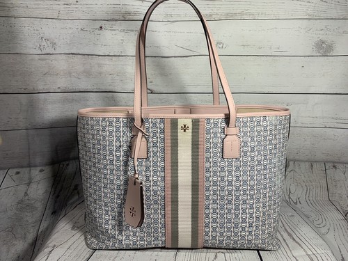 Tory Burch Gemini Link Canvas Tote Pink