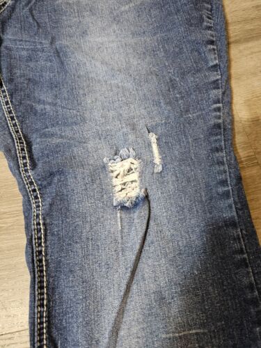 ZD Zana Di Damen Bootcut bestickt Strass Distressed blau Jeans Plus 22W - Bild 2 von 9