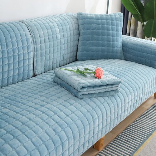 Samt Sofabezug Handtuch rutschfeste dicke Couchabdeckungen für Wohnzimmer Slipper - Bild 10 von 32
