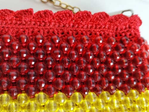 Luxus Kristall Perlen Handtasche / Clutch Weihnachten, Hollidays rot, grün, Bolivien - Bild 2 von 8