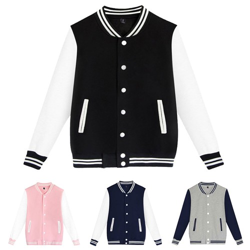 Unisex Baseball Jacket Varsity College Uniform Women Sport Coat Mens Outwear Top - Picture 1 of 15