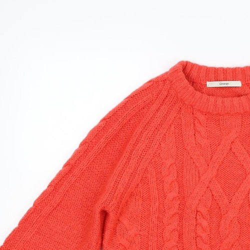 George Womens Red Crew Neck Acrylic Blend Jumper Size 8 - 第 5/12 張圖片