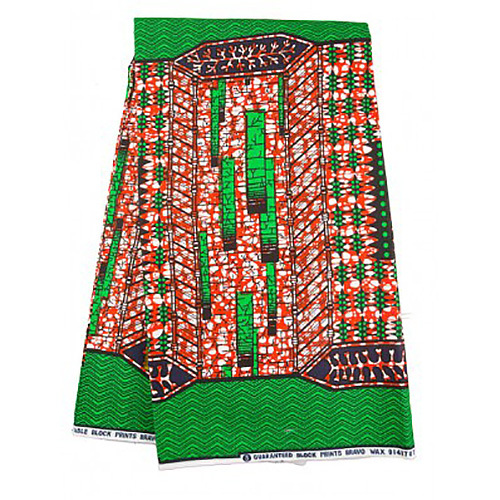 African Abstract Print Fabric 4 yards - Picture 2 of 2