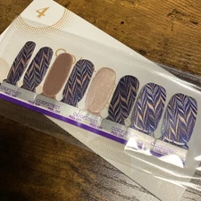 Color Street Nail Polish Strips~ MIX & Mingle Champange Shimmer Blue Abstract