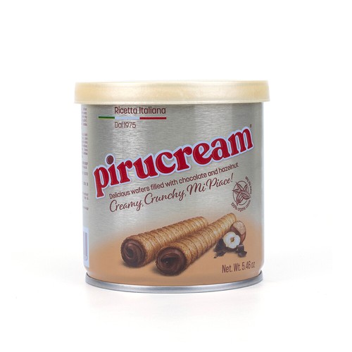 Pirucream Cream Filled Rolled Wafer. Chocolate & Hazelnut Filling 5.46 OZ 12Pack - Picture 3 of 7