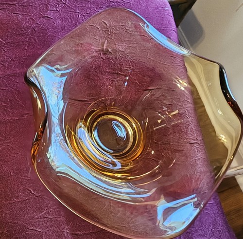 BEAUTIFUL*Vintage 1960s Viking Epic Line 6601 Round Amber Bon Bon Dish EXC COND - Picture 23 of 24