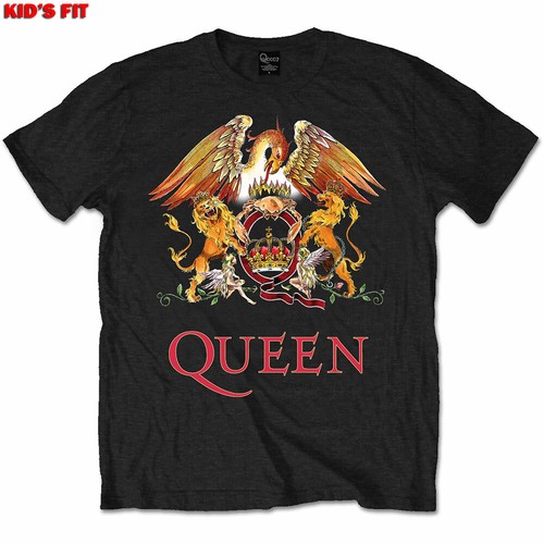 Queen Official License Kids Crest T-Shirt Soft Cotton Boys Girls Children Shirt