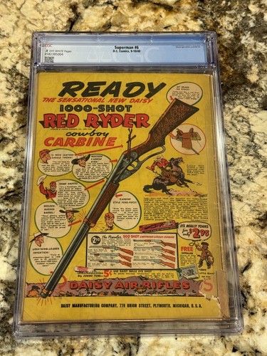Superman #6 CGC .5 sembra più bello iconico Joe Shuster copertina età dell'oro 1940 DC Comic - Foto 3 di 3