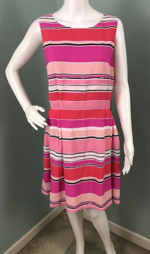 NWT Women's CeCe Cynthia Steffe Sleeveless Claiborne Striped A-Line Dress Sz 14 - Picture 4 of 11