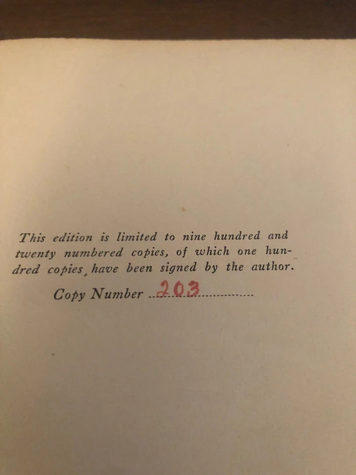 Taboo (1921) James Branch Cabell Limited Numbered William and Mary Virginia - Image 3 of 4