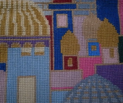Tefilin bag Jadaica hand made finished needlepoint wool 9x9 in. Talis bag .9x9 - Picture 4 of 4