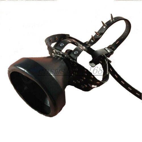 PU Leather Mouth Gag Plug Human Toilet Plastic Funnel Liquid BDSM Head Harness - Picture 2 of 10