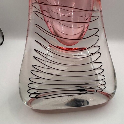 Adam Jablonski Signed Poland - LEAD CRYSTAL VASE - Rare - 10” Tall - 4 Pounds - Picture 4 of 11