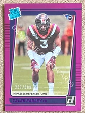 Caleb Farley 2021 Donruss Season Stat Line Rookie #339 /500 Titans Numbered RC