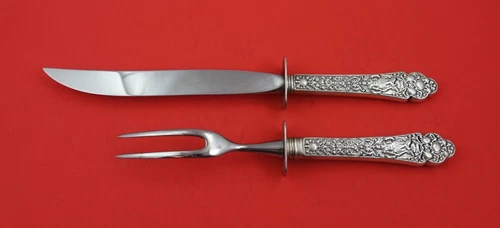 Medici Old by Gorham Sterling Silver Steak Carving Set knife 11 1/2" fork 9"