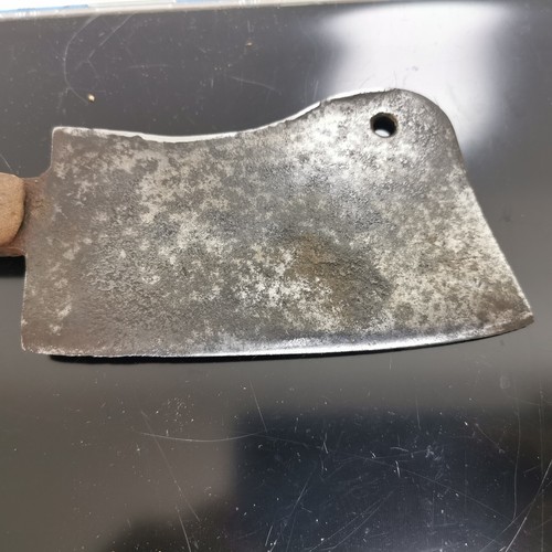 Antikes markenloses Fleischerbeil aus geschmiedetem Stahl Metzgermesser Axt Sammlerstück um 1800 - Bild 6 von 10