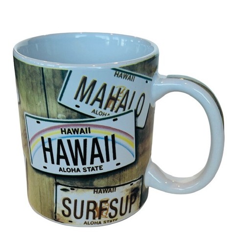 Hawaii Tiki Becher Kaffeetasse Insel Erbe Mahalo Ohana Hula Maui Kauai Surfen Vintage