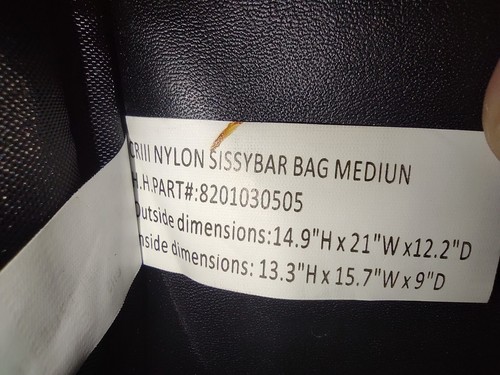 TourMaster Black Medium Nylon Cruiser III Sissy Bar Bag Tour Master 8201-0305-05 - Picture 4 of 21
