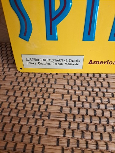 Natural American Spirit America Best Cigarette Vnt Tobacco Metal Tin Sign Yellow - Picture 4 of 6