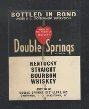 DOUBLE SPRINGS KENTUCKY STRAIGHT BOURBON WHISKEY { MEDIUM } LABEL - UNUSED