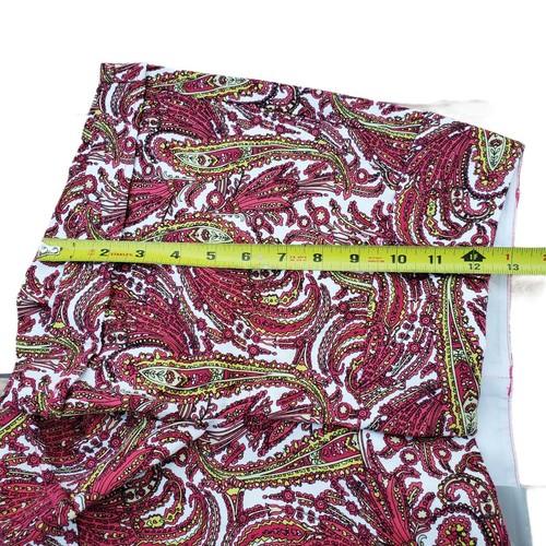 Maurices Womens Shorts 3/4 Multicolor Chino Paisley Hot Pink Neon Yellow Cuffed - Picture 8 of 12