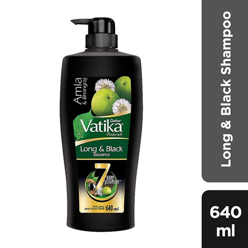 Dabur Vatika Long & Black Hair Shampoo Amla & Bhringraj black Hair - 640ml - Picture 2 of 5