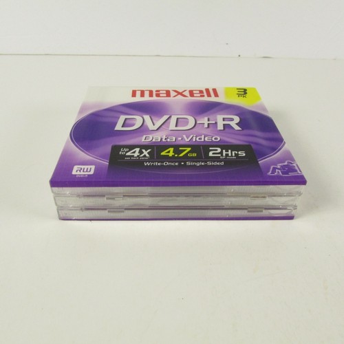 Maxell DVD + R Data Video 3 Pack Recordable Media NEW Discs Data & Video - Picture 5 of 6