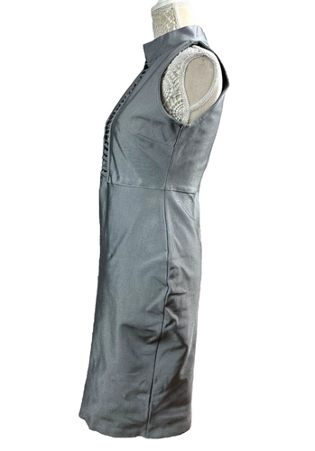 Missguided Silver Shimmer Midi Dress Shaping High Neck Women’s UK Size 12 - Picture 4 of 7