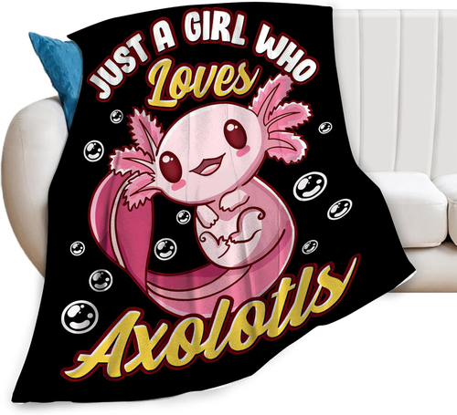 Axolotl Blanket Super Soft Warm Fluffy Flannel Just a Girl Who Loves Axolotls Th - Picture 12 of 12
