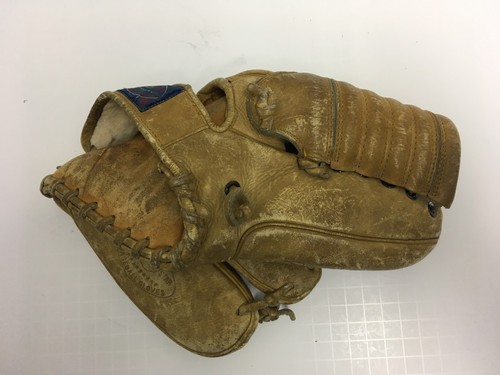 Guante de béisbol vintage de los años 50 Salón de la Fama All Star Pro Modelo F-600 escudo cuero - Imagen 11 de 12