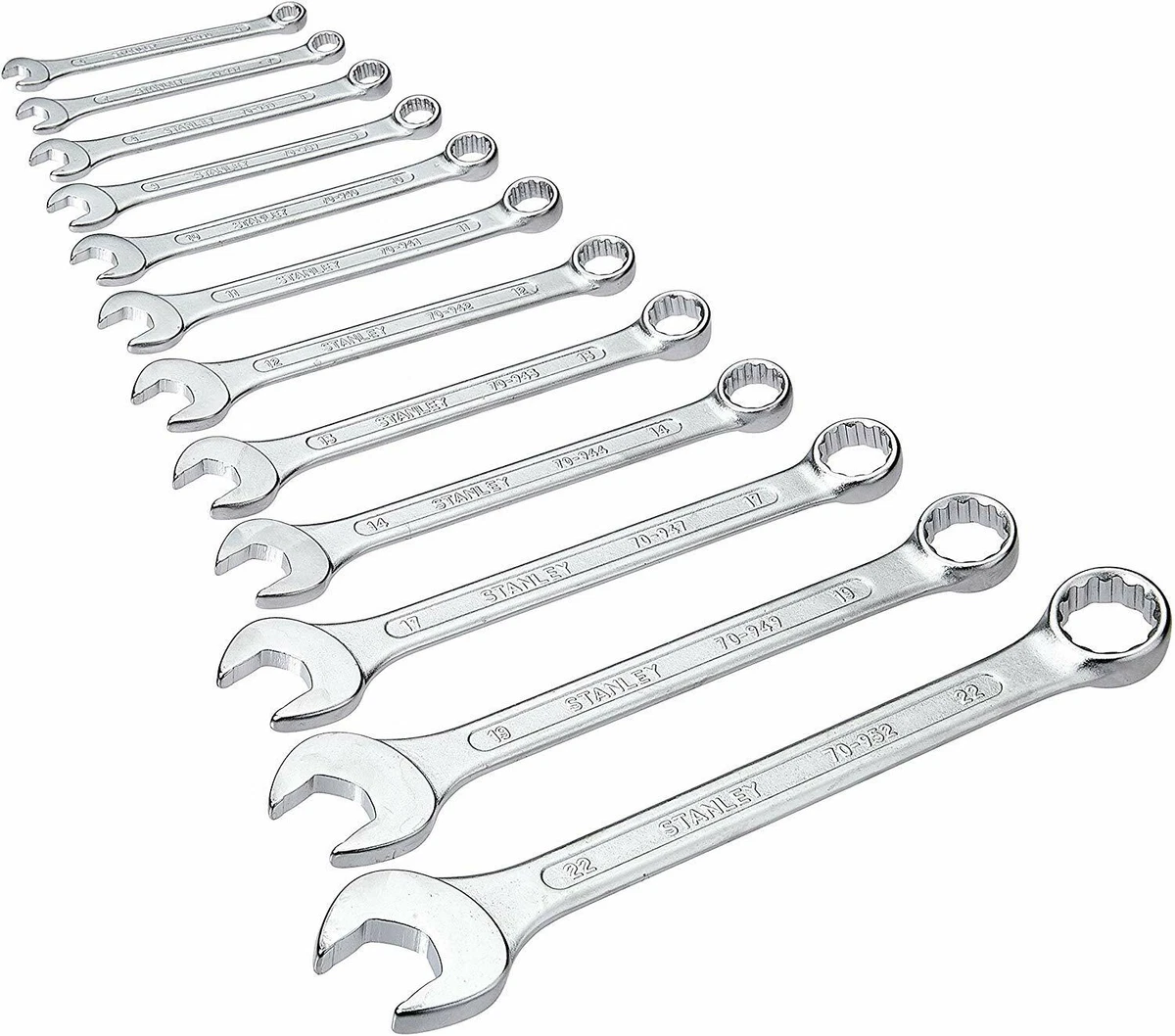 Stanley 70 964E Combination Spanner Set 12 Pieces Chrome eBay