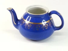 Vintage Hall 10 Cup Tea Coffee Pot Blue Gold 036 USA Replacement POT ONLY NO LID