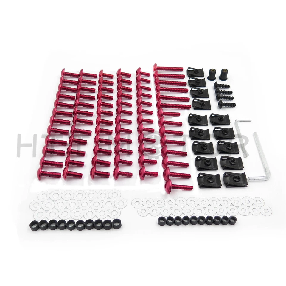 Kit completo de pernos de carenado de aleación CNC HTTMT carrocería tornillos tuercas para Honda rojo Foto 2 de 4